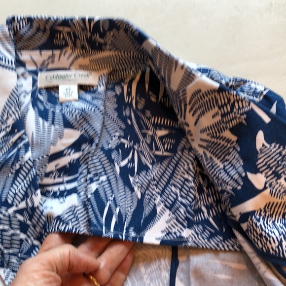 Coldwater Creek teal/white blazer - Picture 9 of 11